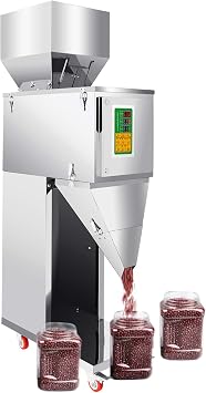 10-999g/0.02-2.2lbs Stainless Steel Filling Machine, Particle Weighing Filling Machine Automatic Bottle Bag Filler for Tea Seeds Coffee Beans Grains Heavy Duty Particle Weighing Filler 110V 200W
