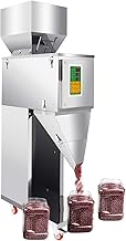 Powder Filling Machine, 110V 200W 0.02-2.2Lbs/10-999G Particle Filling Machine Stainless Steel Automatic Filler Machines Intelligent Weigh Filler Equipment w/Foot Pedal for Homes Food Plastic Particle