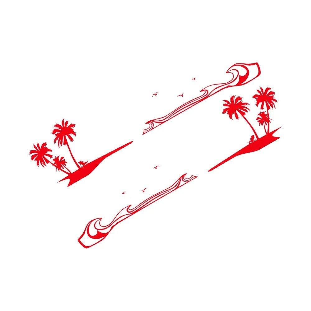 Car Stickers Palm Tree Beach Decor Decal(Glossy Red)