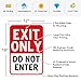 Faittoo Exit Only Do Not Enter Sign, 18 x 12 Inches Engineer Grade Reflective Aluminum Sign, UV Protected, Weather/Fade Resistant, Easy to Install and Read, Indoor/Outdoor Use (2 Pack)