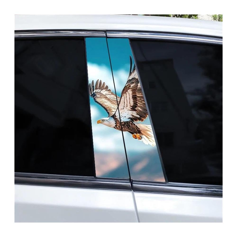 Body Parts 2pcs Car Center Pillar Sticker Eagle Wings Flying Through The Clouds Auto B-Pillar Waterproof Decals(F)