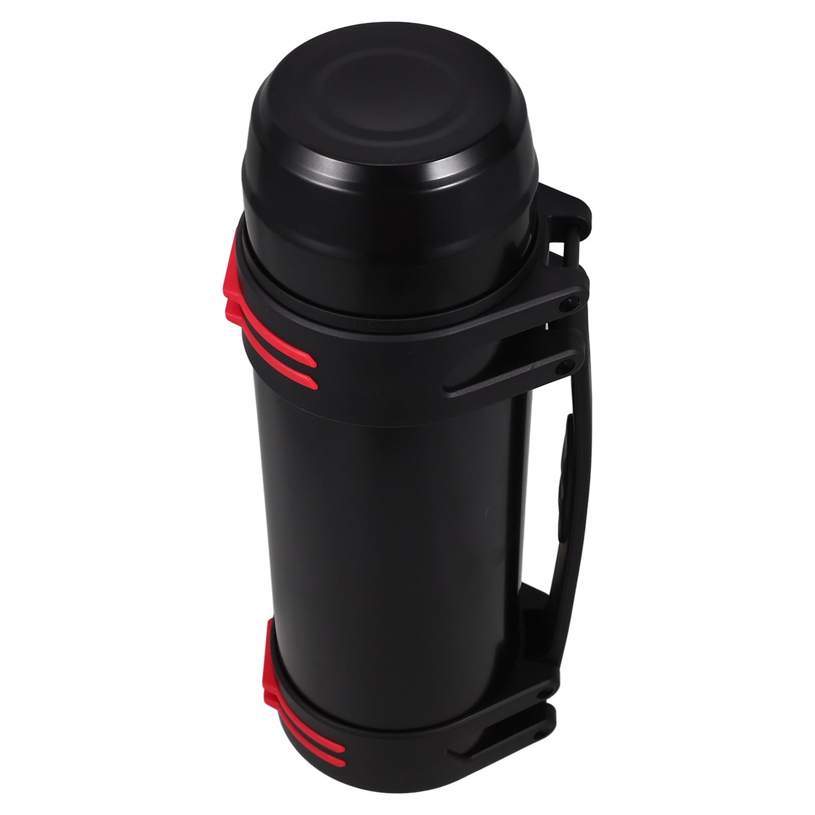 Vakuumisolierte Edelstahl Isolierflasche 2000ml Doppelwandig Auslaufsicher mit Griff und Silikonring für Auto und Reisen Schwarz Zufällige Farbe Zufälliger Stil