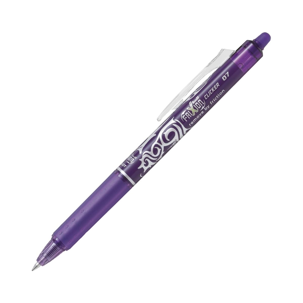 Pilot FriXion Clicker 0.7mm Tip Erasable Ink Gel Pen Tattoo Design Violet Ink - Box of 12
