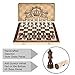 AMEROUS 15 Inches Magnetic Wooden Chess Set - 2 Extra Queens - Folding Board - Pieces Storage Slots, Handmade Portable Travel Chess Game - Beginner Chess Set for Kids, 6 up Age