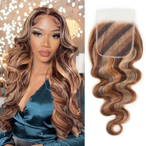 5x5 hd lace closure human hair 3 Tones 4/27/30 Sun-kissed