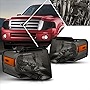 Pair of Headlight Assembly Set Smoked Lens/Amber Corner Compatible with Ford Expedition 07-14