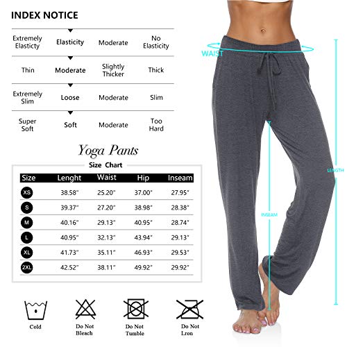 DIBAOLONG Calça feminina de ioga com pernas largas e cordão confortável, solta e reta, Cor 11, S