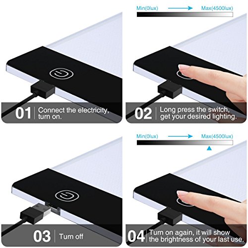 A4 Light Box Tracer with Scale | Ultra-Thin USB Powered Portable Dimmable Brightness LED Artcraft Tracing Light Pad | Light Box for Artists Drawing Sketching Animation 5D Diamond Painting