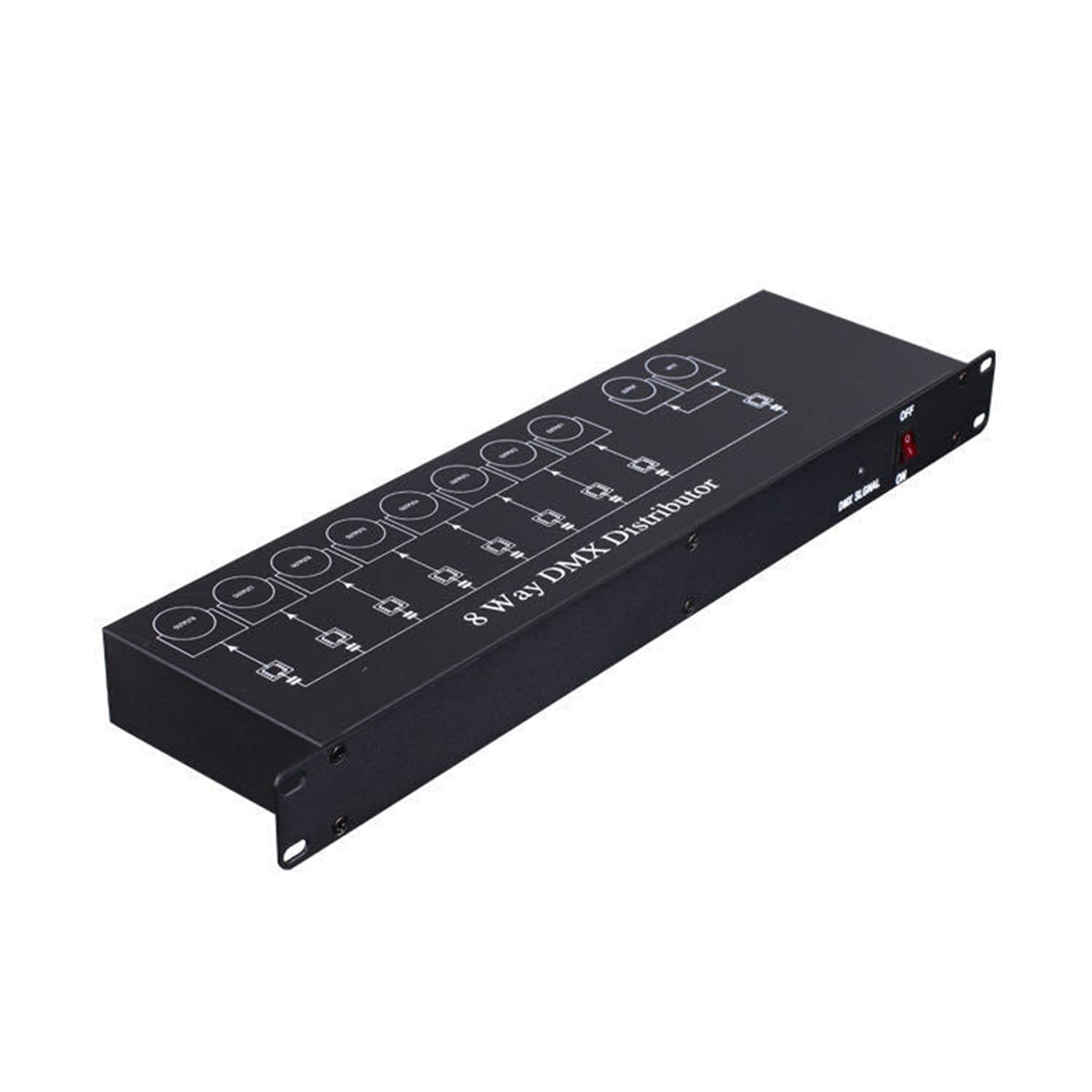 Controller per luci da palcoscenico professionale DMX512 Splitter per amplificatore di segnale luminoso Distributore DMX a 8 vie per apparecchiature da palcoscenico