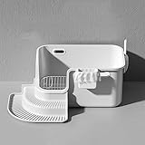 犬トイレ 犬砂トイレボックス 小型犬 段階付き ステンレスマッシュ 犬用トイレボックス 深いトイレ 猫用トイレボックス ウサギ 飛沫防止 滑り止め 掃除簡単 大型犬 屋外屋内 65x43x33cm