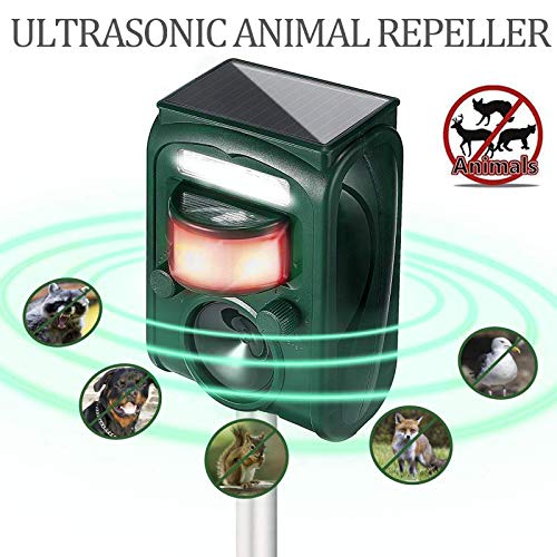 Fierre Shann Ultrasonic Solar Animal Repeller with Waterproof Outdoor, Motion PIR Sensor...