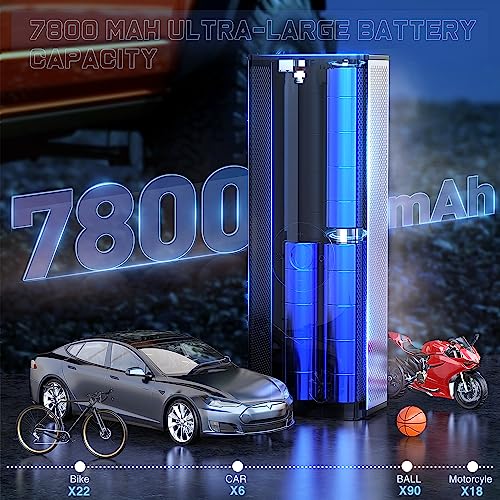 Image of Nilight Tire Inflator Portable Air Compressor Battery Powered Rechargeable 12VDC 150PSI Cordless Tire Pump w /Digital Pressure Gauge 2X Faster Inflation Air Pump for Car Motorcycle