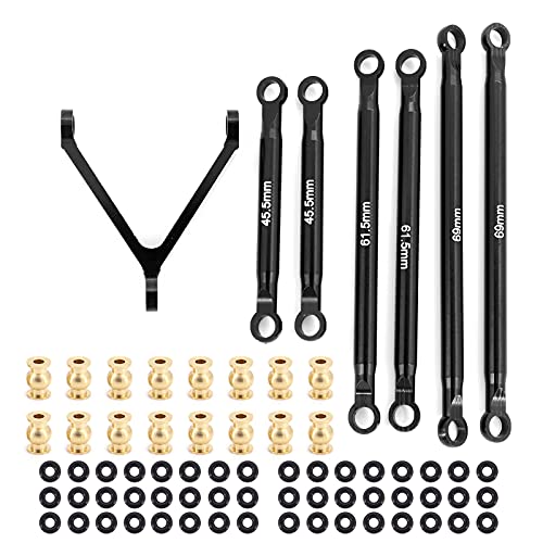 Hooshion Aluminum Alloy Suspension Links Set, Metal Suspension Links Set for AXIAL SCX24 AXI90081 AXI00004 Upgrades 1/24 RC Crawler Car