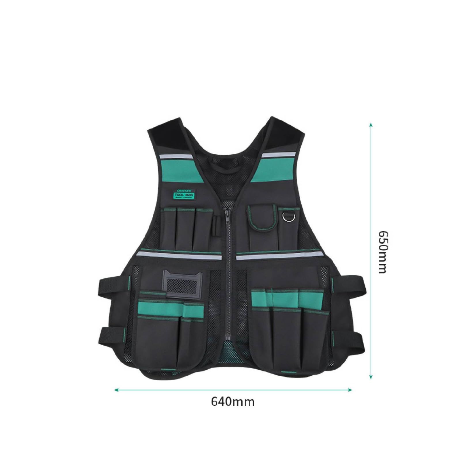 Gilet da Lavoro Durevole Abbigliamento Inserti in Re Traspiran, a Mani Libere, Gilet con Organizer per Piccole Parti, Cantiere, Officina, Manuntori, Stile A