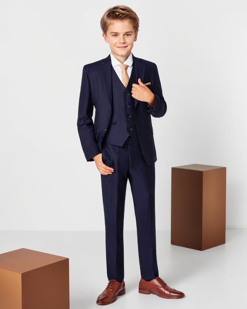 Boys' Formal Suit Set Slim Fit Kids Formal Suits Toddler Tuxedo Wedding Prom Classic Outfit for Teen - Image 2