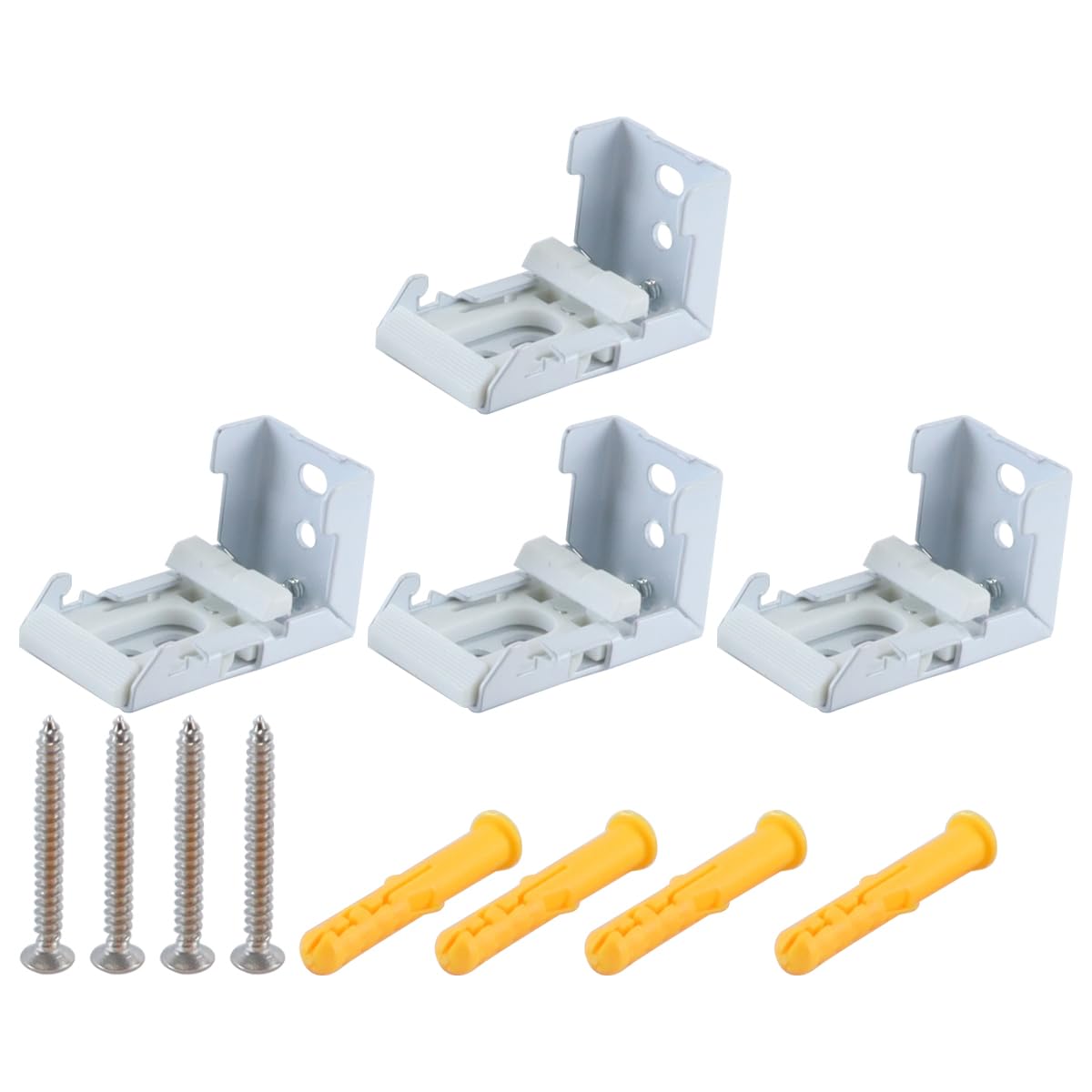 Gurtt 4pcs Roman Blind Spring Brackets Roman Blinds Push Spring Bracket for 22mm Shutters Roller Blind Brackets Fixing White