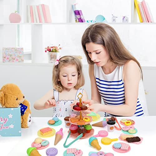 Tagitary Pretend Play Food Toys Set, Ice Cream Toys Dessert Toys Play Kitchen Accessories Including Cupcakes, Cookies, Candy Bars And Toy Donuts Birthday Gifts Set Toy For Kids Toddlers #TOP5