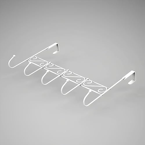 Miniatura 8 de Gancho para colgar sobre la puerta, para abrigo, toalla, bolsa, bata - 5 ganchos (blanco)