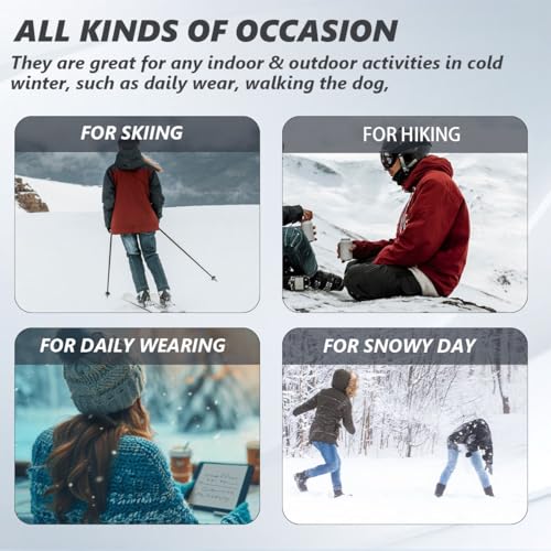 MAIZUN Womens Winter Snow Boots Fur Lined Warm Hiking Ankle Boots Outdoor Trekking Walking Shoes 6