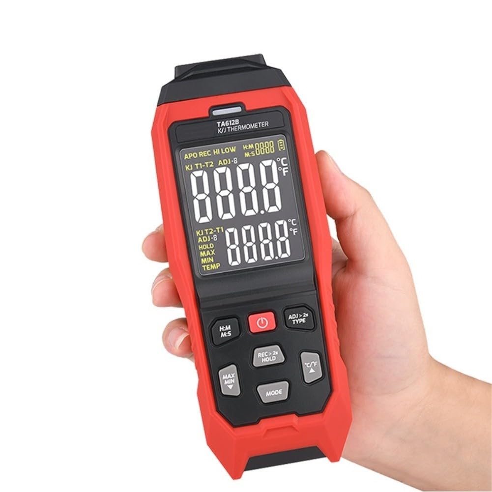Termómetro digital de dos canales TA612B para medición de temperatura superficial con alarmas de límite superior/inferior