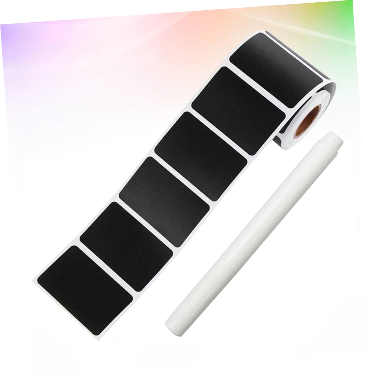 STOBOK 300stücke Selbstklebende Schwarze Tafelaufkleber Mit Ablösbarem Design Und Kreide-stift Für Küche Bar Und Büro Für Gewürzbehälter Und