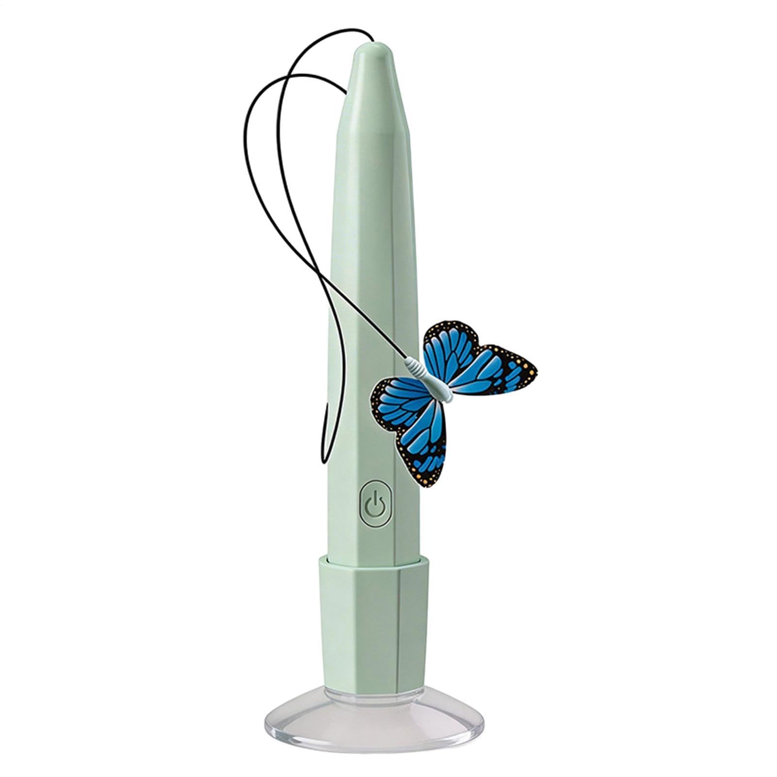 Canne électrique chat avec papillon rechargeable pour jouet d'intérieur