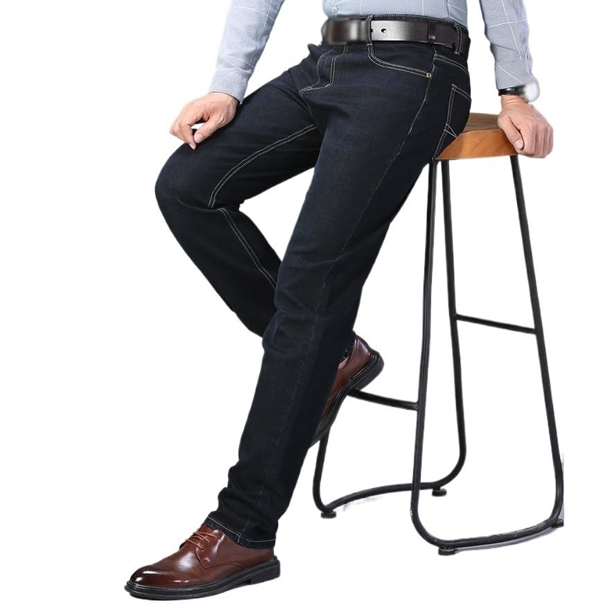 Straight Fit Jeans, Youth Mid Rise Men's Long Pants(39)2