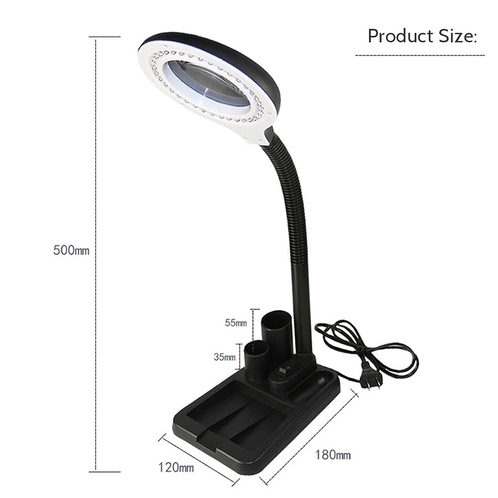 Profesjonalna Lampa Biurkowa Z Lupą 5X/10X Lupa Led Lekka Lampa Stołowa Do Czytania Ac110-6W Podświetlana Lampa Lupa