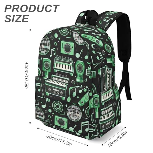 Music Club Dj Icons Funny Backpack Daily Casual Daypack Travel Mini Bag with Adjustable Strap Style-193