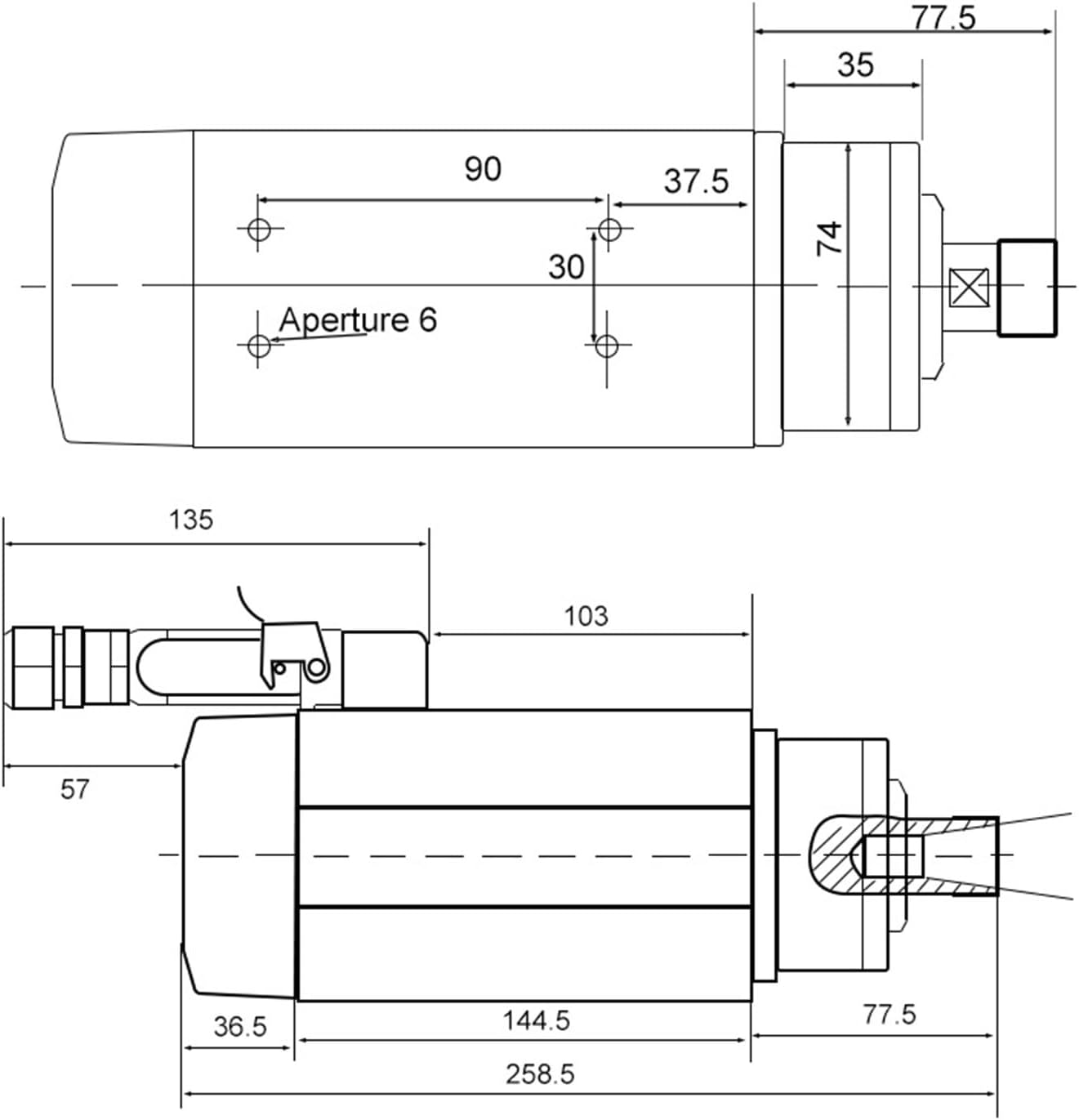 CNC spindle motor 1.5KW square air-cooled ER11(380V)