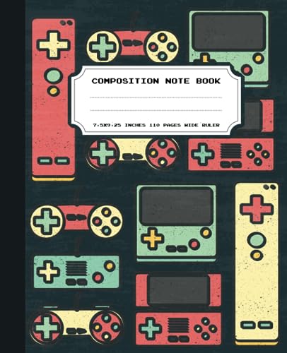 Composition Notebook Wide Ruled: Vintage Video Game Controllers notebook, Wide-Ruled Lined Paper Journal, 110 Pages , Gamer Notebook for Teens, Kids, Students, Video Game Lovers Or Gamer , Fans image 2