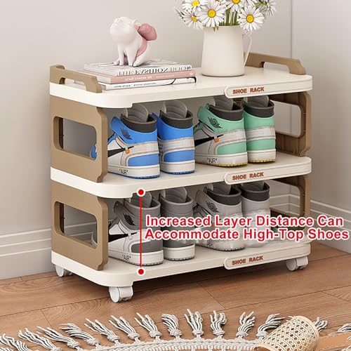 Étagère à chaussures marron à rangement vertical pour placard - 5