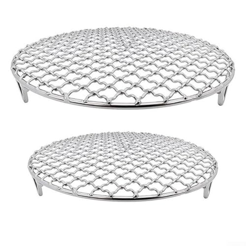 Rejilla de parrilla de acero inoxidable, parrilla redonda de 27 cm, garantiza una temperatura constante de parrilla, adecuada para carbón y cocina al aire libre (27 cm)