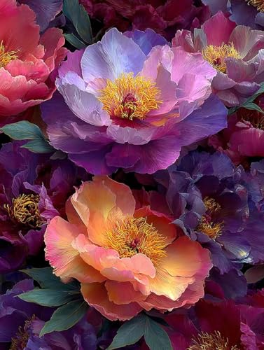 Paint by Numbers Kit for Adults Flower, DIY Paint by Numbers Plant, Crafts Kits for Adults on Canvas with Brushes and Acrylic, DIY Hobbies for Women, for Home Wall Decor, Gifts, 12x16in 3-6055