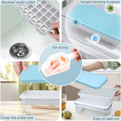 MEISO Eiswürfelmaschine Mit Druck - 48 Fächer Eiswürfelform Mit Behälter