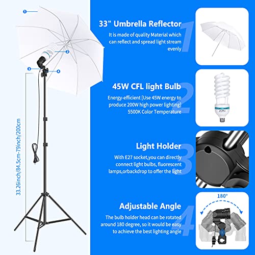 Neewer Photography Lighting Kit With Backdrops, 8.5Ftx10Ft Backdrop Stand, 800W Equivalent 5500K Umbrella Softbox Continuous Lighting, Photo Studio Equipment For Portrait Product Photo Shoot #TOP3