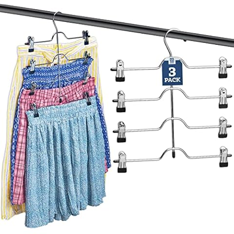 ZOBER Premium 4-Tier Trouser Hangers with Clips Cover