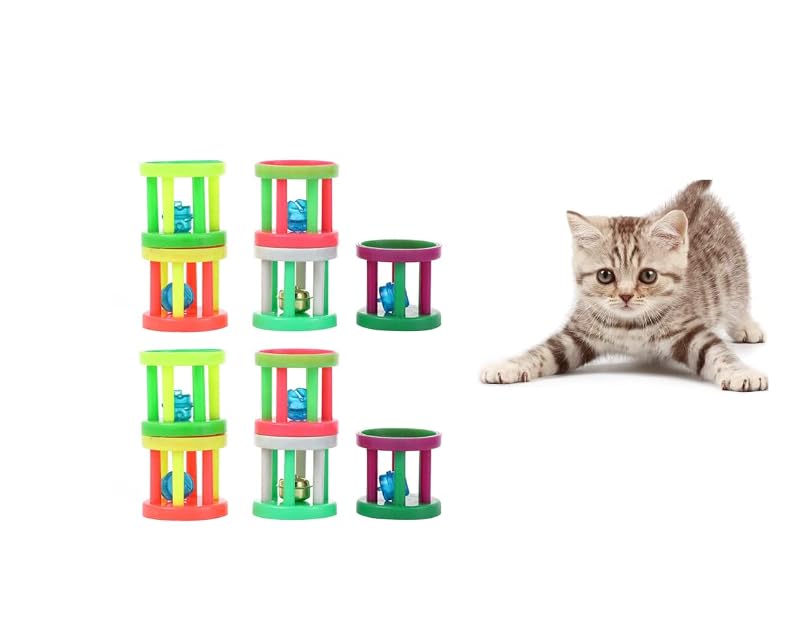 Bolas para Gatos com Guizo em Plástico, Formato Cilíndrico, YongXiangPeng, 10 Unidades