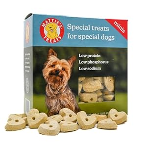 Mattie’s Treats: 10oz Box, Mini Treats; Low Protein, Low Phosphorus, Low Sodium Dog Treats