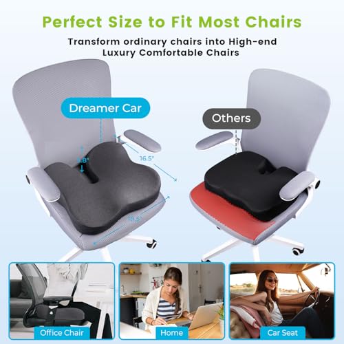 Dreamer Car Almofada de assento contornada projetada para o quadril para alívio da dor do cóccix – A