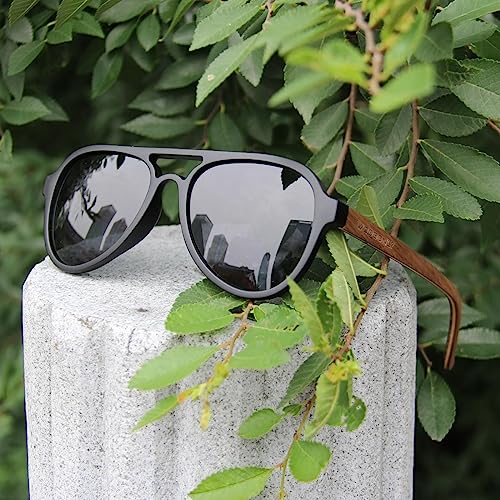 Aviator Wood Polarized Sunglasses - Designer Style Wooden Shades for Men and Women Birthday, Christmas Gifts3