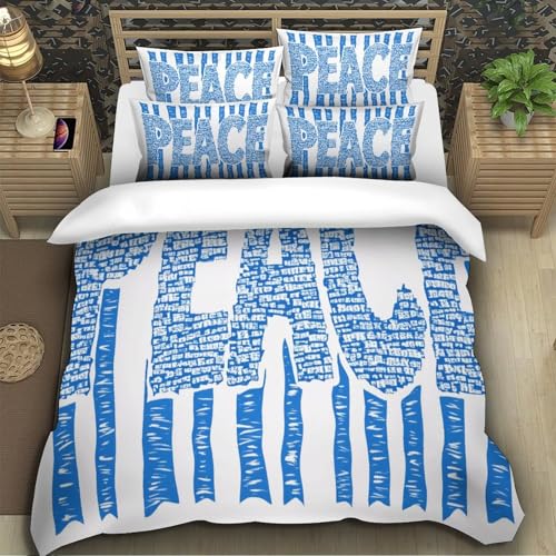 Housse de couette bleu hypoallergénique avec fermeture éclair
