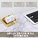 Hoolerry 2 Pack Pop up Floor Electrical Outlet Cover Box Kit with 4.8A USB Charger 20Amp Waterproof Weatherproof Floor Tamper Resistant Outlet Receptacle for Countertop Home (Gold)