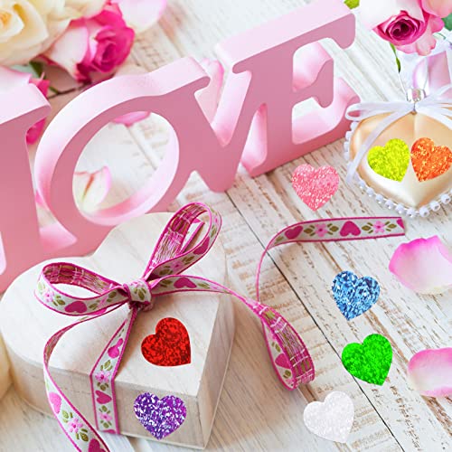 2 Rolls 1000 Pieces Heart Stickers For Kids Roll Of Heart Stickers Glitter Self Adhesive 1 Inch Love Heart Stickers For Envelope Graduation Wedding Birthday Party Decoration (Fresh Colors) #TOP5