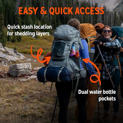 Image of Kelty Glendale 65L to 105L Internal Frame Backpack - Multi-day Backpacking Thru Hiking Pack, Adjustable Suspension, Customized Fit (Sea Spray, 65L)