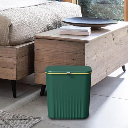 Poubelle de table compacte avec couvercle pour meuble vasque et bureau