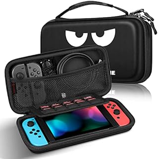Fintie Etui do Nintendo Switch/Switch model OLED  torba do przechowywania, etui z 10 przegródkami na karty do gry i paskiem mocującym do konsoli Nintendo Switch i akcesoriów, Don't Touch