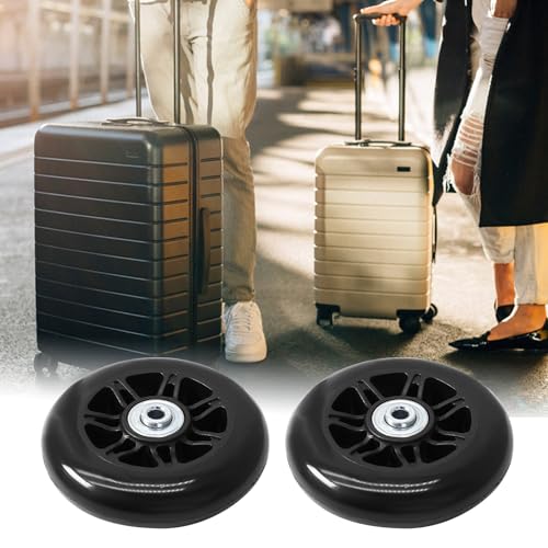 Image of Luggage Wheels Replacement, 90 x 24mm, Black Rubber, 2pcs