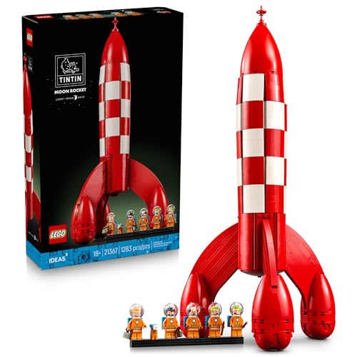 LEGO Ideas Tintin Moon Rocket - Building Set for Adults Ages 18+ - Collectible Kit for Fans - Bedroom or Home Office Decor - Gifts for Comic Lovers - 21367