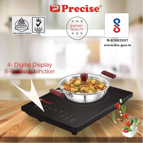 Image of Precise RD 2000 Induction Cooktop with A Grade Crystal plate | 2000W | Touch button control | Indian Cooking | BIS Standard | 1 year warranty